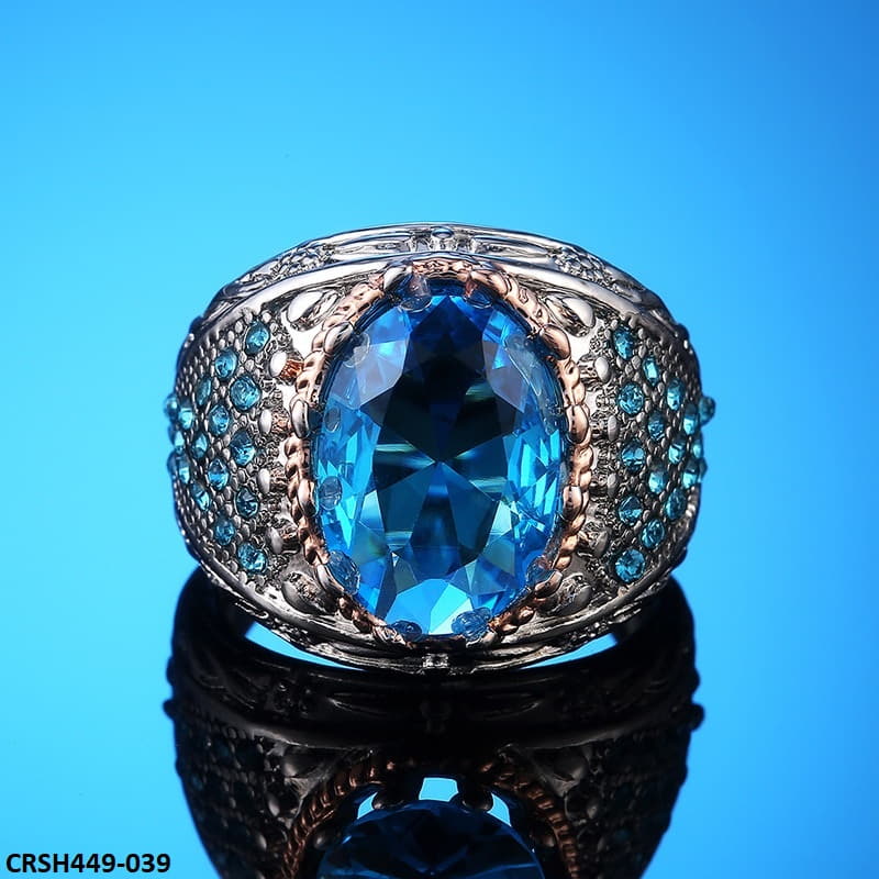 CSH Oval Blue Stone Tapered Ring-CRSH449