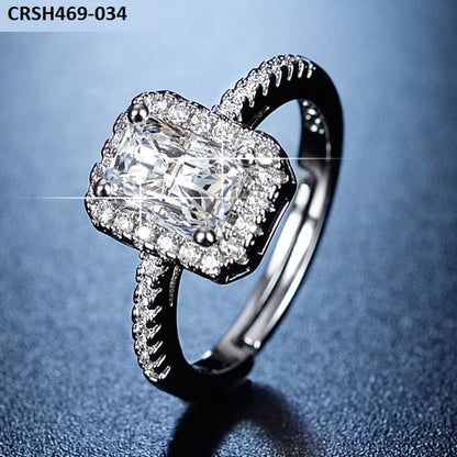 Cushion Tapered Zircon Ring Adjustable-CRSH469